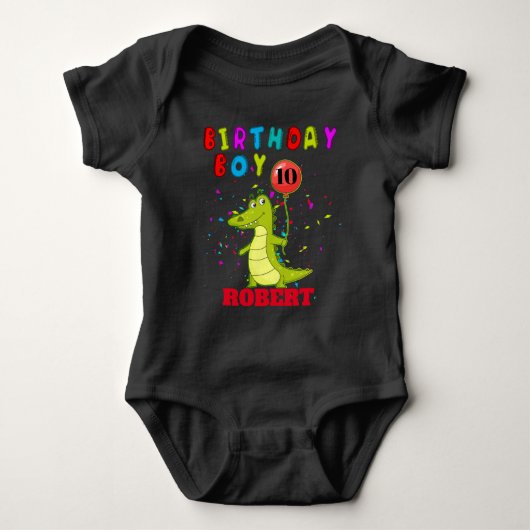 Alligator Crocodile Gator Birthday Party Matching Romper (Voorkant)