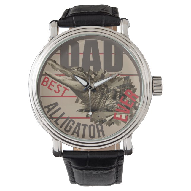 Alligator Dad Ever Horloge (Voorkant)
