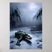 Alligator dans la neige | AI Art Poster (Devant)