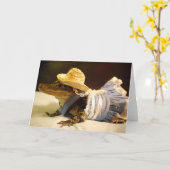 Alligator Dans Une Carte De Voeux Robe (Fleur jaune)