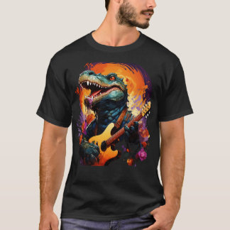 Alligator die gitaar speelt t-shirt