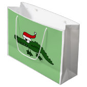 Alligator drôle dans le sac de cadeau de Noël de (Devant Angle)