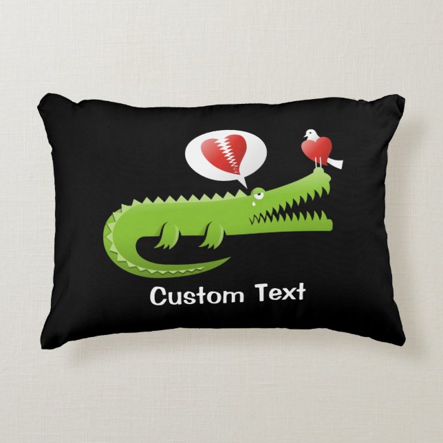 Alligator en amour Coussin décoratif (Devant)