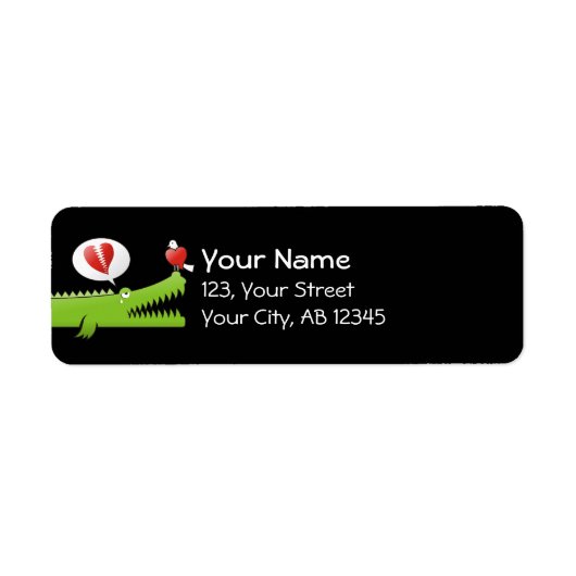 Alligator en Étiquette Amour (Devant)