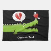 Alligator en Love Serviette de cuisine (Horizontal)
