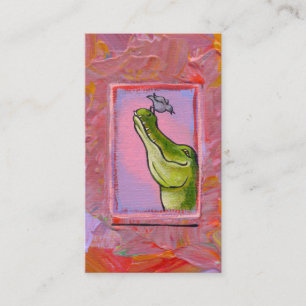 Alligator en vogelbalans maken unieke kunst leuk visitekaartje