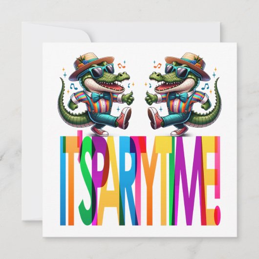 Alligator Feesttijd Kaart (Voorkant)
