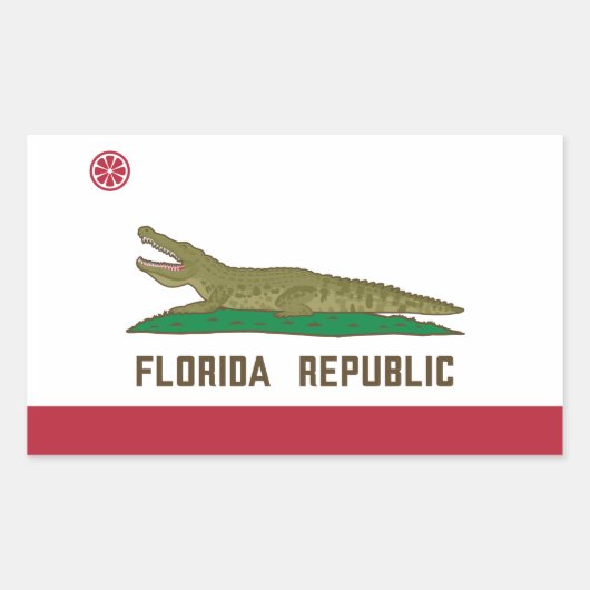 Alligator Flag Crocodile Florida Rechthoekige Sticker (Voorkant)