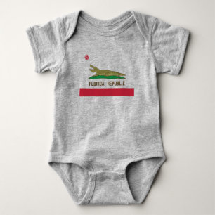 Alligator Flag Crocodile Florida Romper