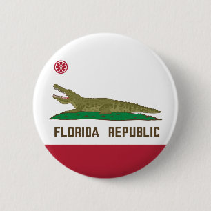 Alligator Flag Crocodile Florida Ronde Button 5,7 Cm