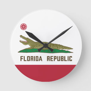 Alligator Flag Crocodile Florida Ronde Klok