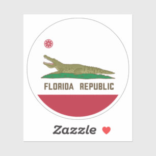 Alligator Flag Crocodile Florida Sticker