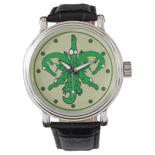 Alligator Fleur De Lis Horloge