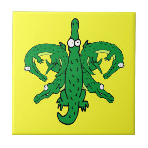 Alligator Fleur De Lis Tegeltje