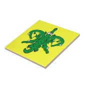 Alligator Fleur De Lis Tegeltje (Zijkant)