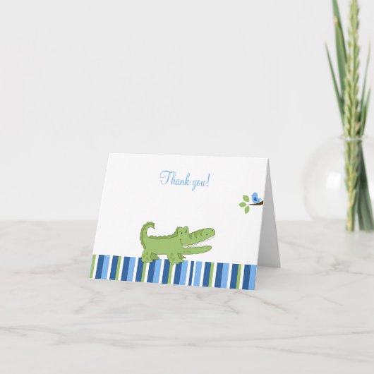 Alligator Folded Merci notes - Bleu/Vert (Devant)