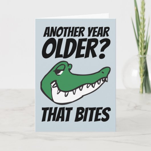 ALLIGATOR FUNNY BIRTHDAY BITES CARDS KAART (Voorkant)