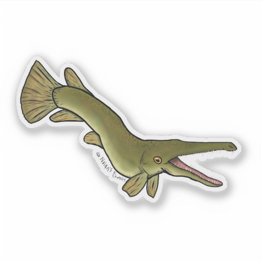 Alligator gar vinyl sticker (Devant)
