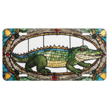 alligator gebrandschilderd glas venster