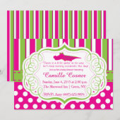 ALLIGATOR GIRL BABY SHOWER INVITATION (Devant / Derrière)
