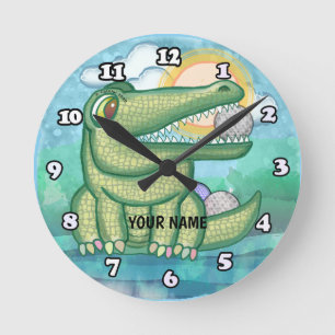 Alligator Golf Ronde Klok