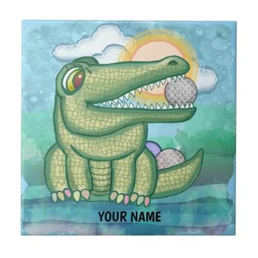 Alligator Golf Tegeltje (Voorkant)