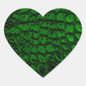 Alligator Green Faux Leather Hart Sticker (Voorkant)