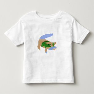 Alligator Green Whimsical Cartoon Art Kinder Shirts