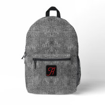 Alligator Grijs Lederen Schalen Patroon & Monogram