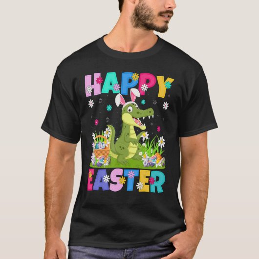 Alligator Happy Easter Bunny Alligator Easter T-shirt (Voorkant)