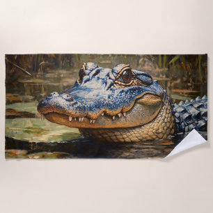 Alligator in de Everglades Wildlife Art Strandlaken