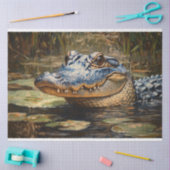 Alligator in de Everglades Wildlife Decoupage Tissuepapier (Craft)