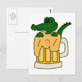Alligator in de Mok Beer Briefkaart (Voorkant / Achterkant)