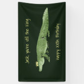 Alligator in een Crown Birthday Banner (Verticaal)