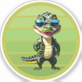 alligator in fashion sticker (Voorkant)