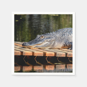 Alligator in het natuurpark Homosassa Springs Servetten