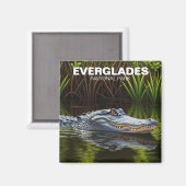 Alligator in het Water Everglades National Park Magneet (Voorkant / Achterkant)