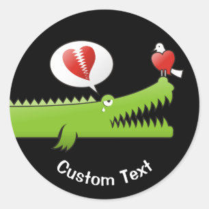 Alligator in Liefde Classic Ronde Sticker