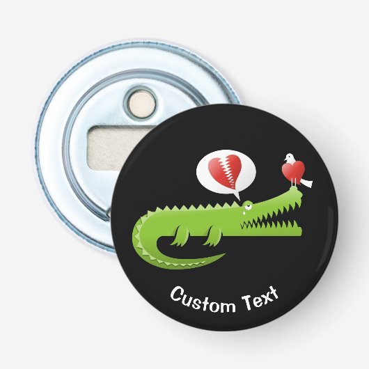 Alligator in Love Bottle Opener (Voorkant)