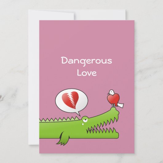 Alligator in Love Kaart (Voorkant)