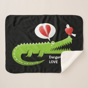 Alligator in Love Sherpa Deken