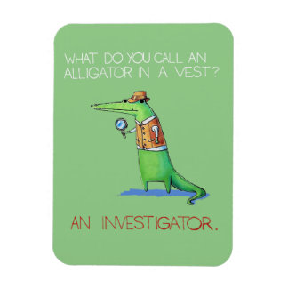 Alligator Investigator Vest Crocodile Animal Funny Magneet