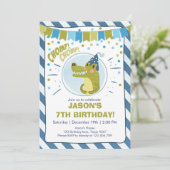 Alligator invitation anniversaire Alligator party  (Debout devant)