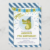 Alligator invitation anniversaire Alligator party  (Devant / Derrière)