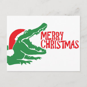 Alligator kerst briefkaart