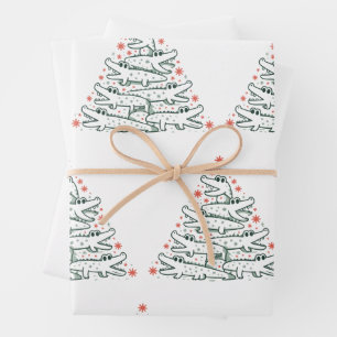 Alligator Kerstboom Grappige Krokodil Florida Inpakpapier Vel