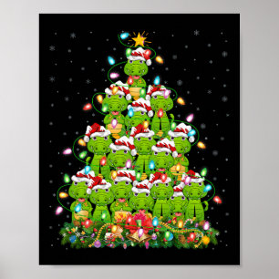 Alligator Kerstboom verlichting Santa Alligator Ch Poster