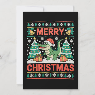 Alligator Kerstman Hoed Horrortrui Kerstboom Kaart