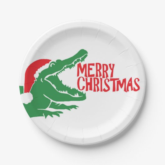 Alligator kerstpapier bord (Voorkant)