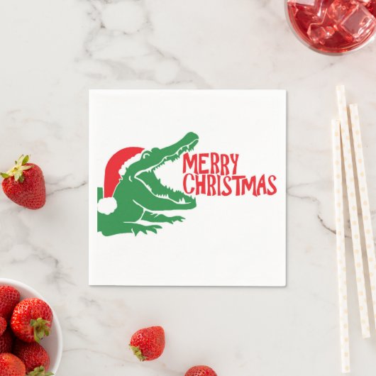 Alligator kerstpapier servetten (Insitu)
